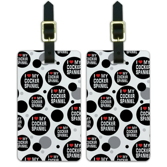 Graphics and More I Love My Cocker Spaniel Stylish Luggage Suitcase Carry-On ID Tags Set of 2