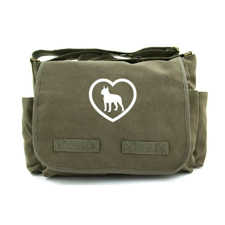 - Boston Terrier Heavyweight Canvas Messenger Shoulder Bag