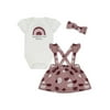 Petit Lem Baby Girl 3 Piece Overall Set - Dusty Pink