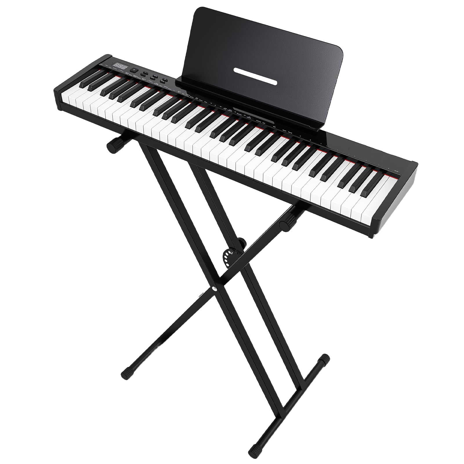 CazToi 61-Key Portable Piano Keyboard Full Size Electric Piano with Semi-Weighted Keys Bluetooth & 10H Battery