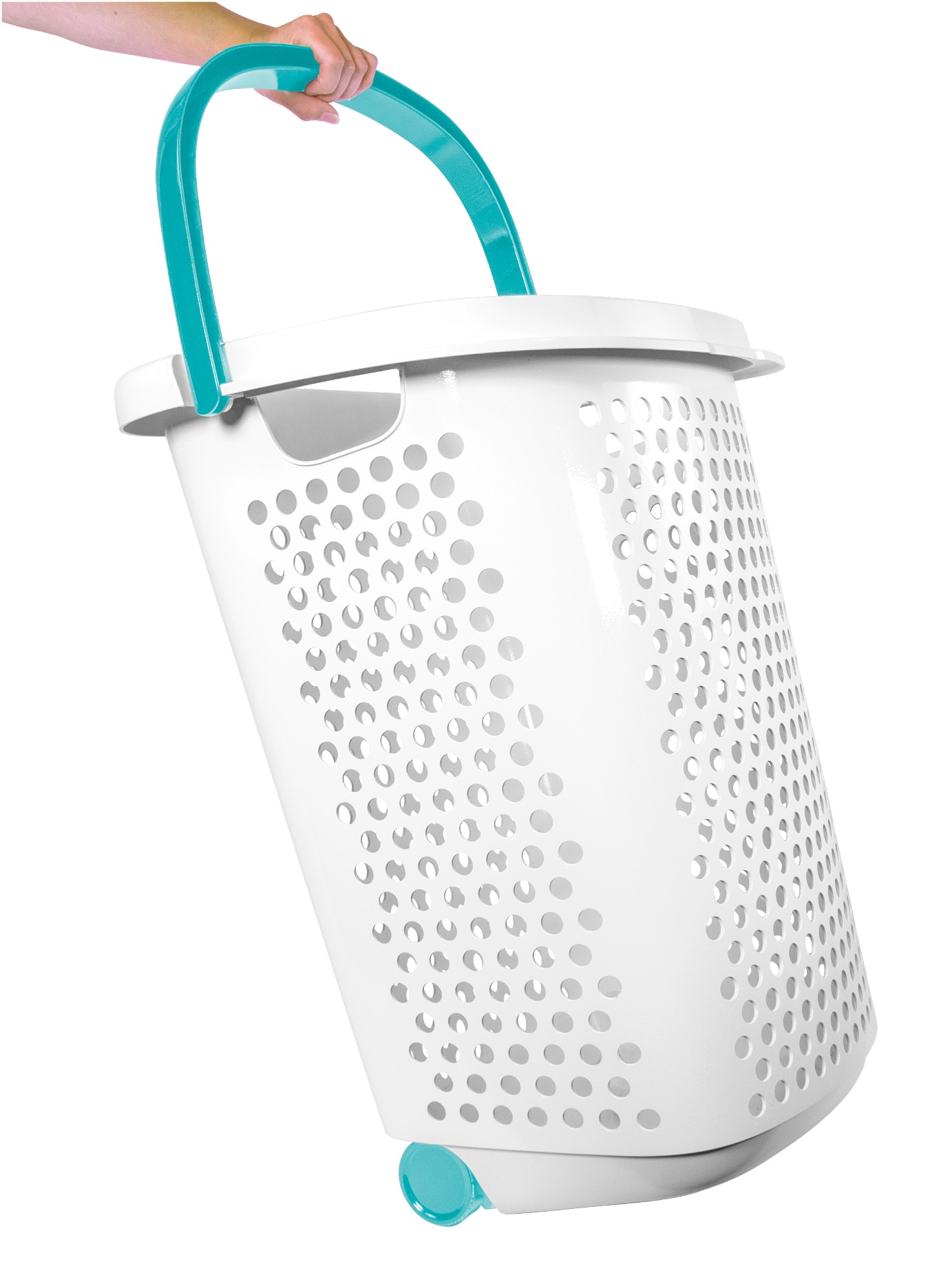 Home Logic 2 Bushel Rolling Laundry Hamper, White photo 5