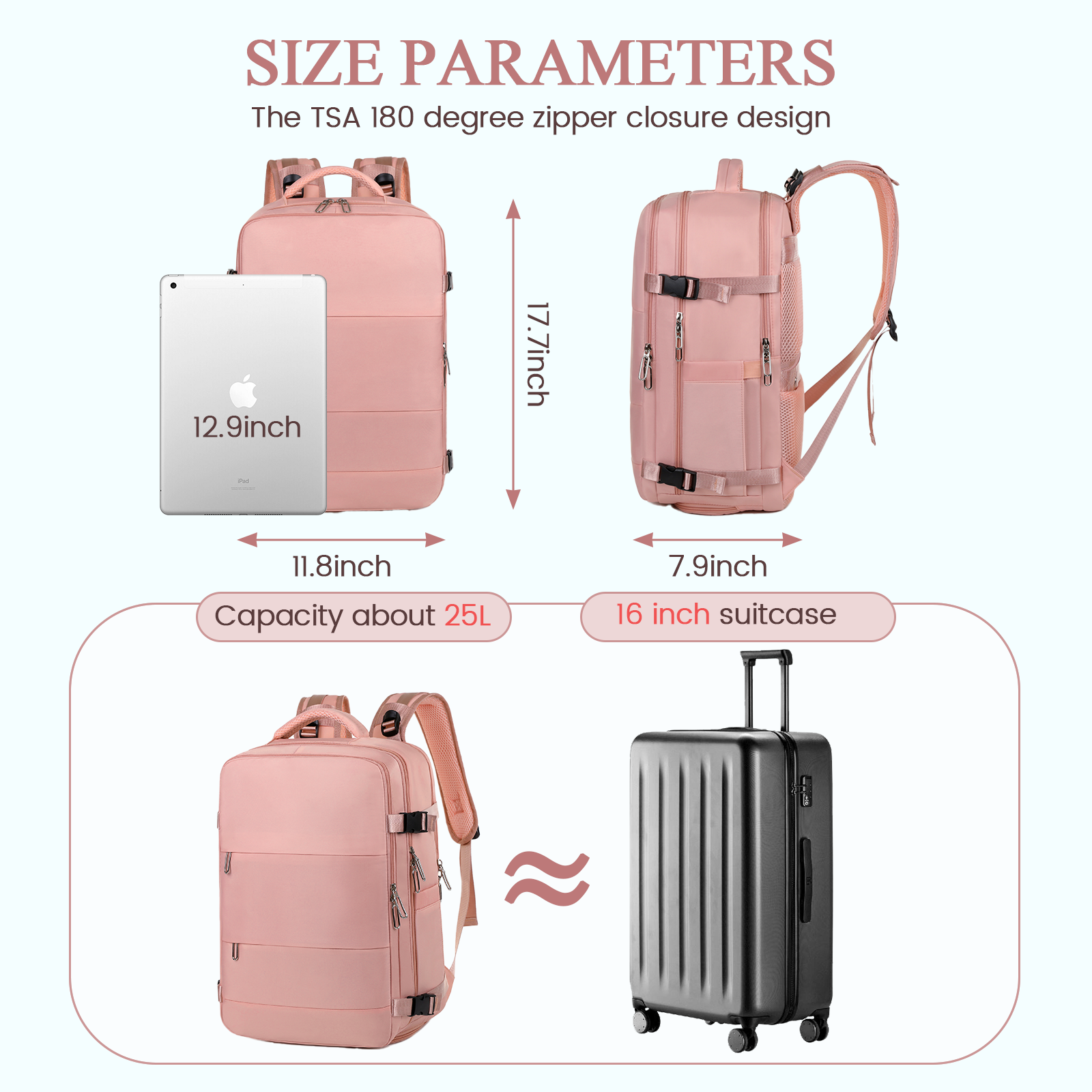 DAKOMM Travel Backpack with USB Port & Laptop Compartment photo 5