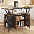 thumbnail image 5 of Bestier 47" Kitchen Island with Storage Cabinet Buffet Table Sideboard with Adjustable Shelves, Rustic, 5 of 11