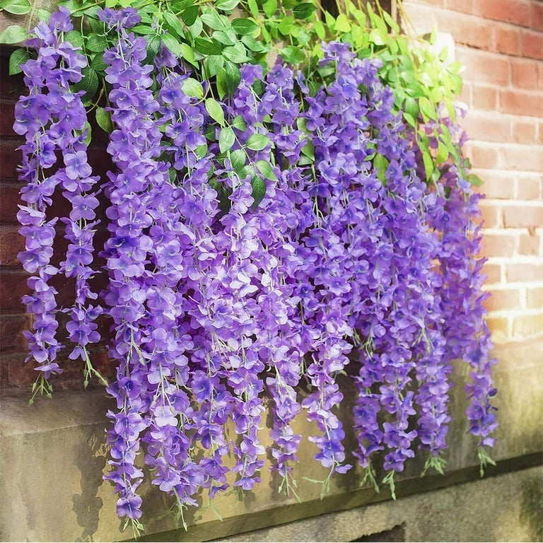  Dearanswer Artificial Wisteria Vines Indoor Plants Ceiling  Hanging Flower Decorative Vines for Parties Birthdays Yard,Purple : Home &  Kitchen