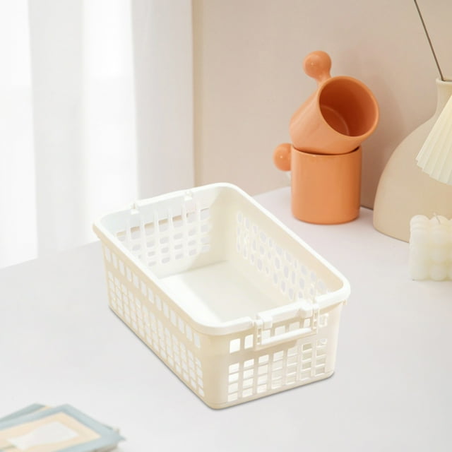 Panier de Rangement Empilable en Plastique pour Organisation d'Armoire de Maison / Poignées Intégrées / Multi-Usage pour Collations, Fruits, Jouets, Livres / 12.2"x7.48"x4.72 Pouces / Polypropylène Durable / 1 Pack