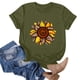thumbnail image 3 of Gibobby Playera Corte clásico para Mujer Camiseta verano girasol para mujer, blusa holgada talla grande, camisetas casuales gráficas manga corta para chica(Verdemilitary,G), 3 of 5