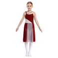 thumbnail image 2 of iiniim Kids Girls Lyrical Contemporary Dress Sleeveless Color Patchwork Leotard with Tulle Skirt Dance Costume, 2 of 7