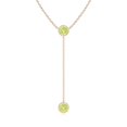 thumbnail image 1 of Angara Collier Péridot Naturel - Collier Style Lariat Péridot Rond 1.9 ct en Or Rose 14K pour Femmes, 1 of 8