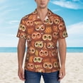 thumbnail image 2 of Gukieu Brown Owl Print Men's Short-sleeved Shirts, Button-down Lapel Hawaiian Shirts, T-shirts, Beach Vacation Summer Casual Wear,XX-Large, 2 of 7