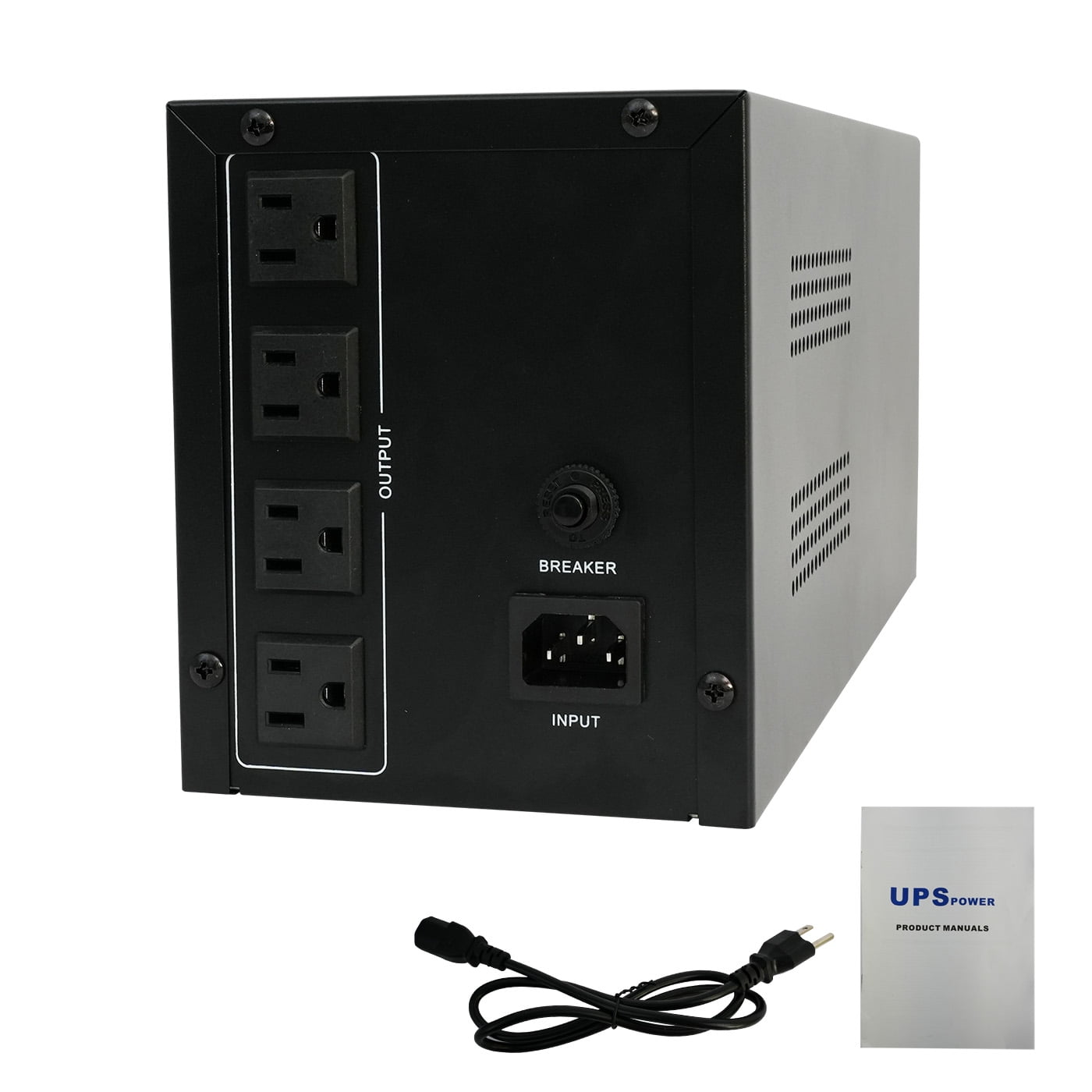 Backup UPS Power Supply 1500VA 900W Battery Backup Power with 4 Outlets and LCD Display, Suitable for Home and Office