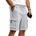 thumbnail image 7 of Sewkxo Mens Casual Sweat Shorts Drawstring Elastic Waist Athletic Workout Gym Jogger Shorts with 4 Pockets,Light Gray S, 7 of 7