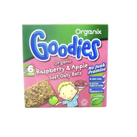 Organix Goodies - Organic Soft Oaty Bars - Raspberry & Apple - 6x30g (Case of 6)