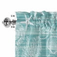 thumbnail image 4 of Window Valance for Kitchen,Summer Starfish Turtle Coral Rod Pocket Curtain Valances Short Curtains Drapes Panel,Ombre Green Ocean Waves Window Treatment Topper for Living Room Bathroom Bedroom Home, 4 of 9
