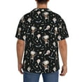 thumbnail image 3 of Fuzoiu cute Skull bone Print Men's Casual Short,Men's Short Sleeve Shirt,Mens Casual Button Down Shirts,Cuban Collar Summer Shirt for Beach, Vacation, and Outdoor Activities-Large, 3 of 5