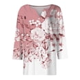 thumbnail image 5 of Women's Casual Short Sleeve Shirts 3/4 Sleeve Y2K Fashion Gradient Print Tee Summer Loose Top, 5 of 5