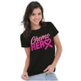 thumbnail image 3 of Breast Cancer Awareness Chemo Hero Womens Slim Fit Graphic Tee Brisco Brands M, 3 of 5