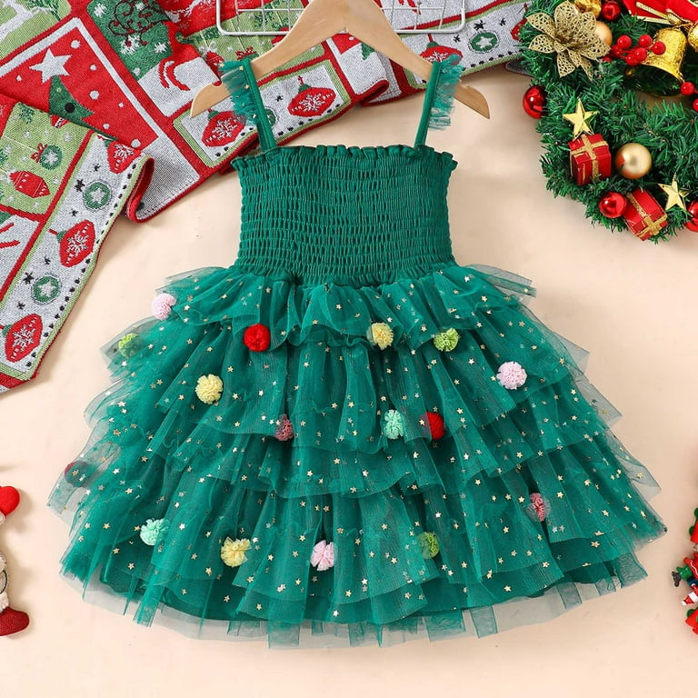 Gubotare Baby Girl Christmas Dress Infant Baby Flower Girl Dress