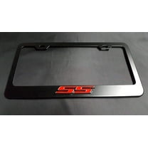 3D SS Sport Emblem Stainless Steel License Plate Frames Cover Holder Screws Caps Black for Camaro