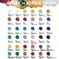thumbnail image 2 of Juego de pinturas acrílicas Artkey: 36 colores, 59 ml (2 oz). Kit de pintura profesional para lienzos, telas, piedras, cuero, huevos de Pascua, madera, cerámica, vidrio, manualidades., 2 of 7