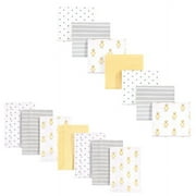 Hudson Baby Unisex Baby Cotton Flannel Burp Cloths and Receiving Blankets, 14-Piece, Duck, One Size