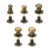 Leather Rivets, 50 Sets Round Button Head Studs Metal Screw Studs Posts Chicago Screws Rivet for Clothing Leather Crafts, Grey
