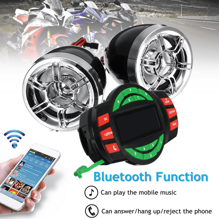 3'' h Motorcycle Handlebar Audio System USB SD FM Radio MP3 Speakers (The Best Motorcycle Speakers)