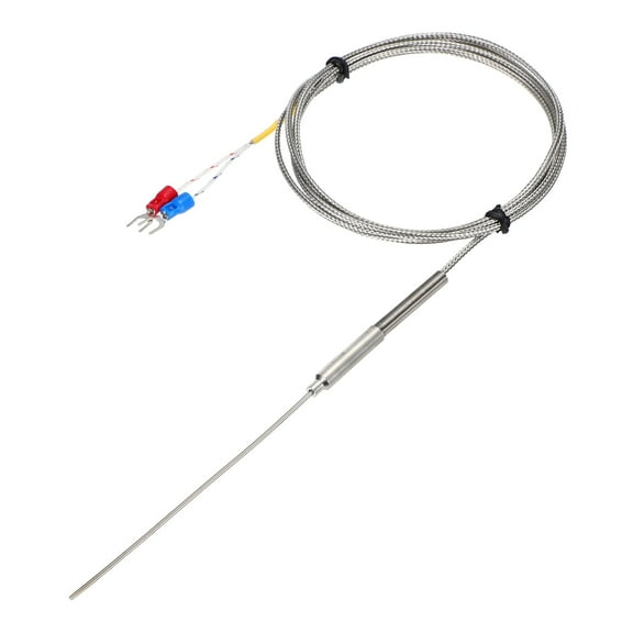 Uxcell K Type Thermocouple Temperature Sensor Probe 1.5x100mm 4.9ft Wire 0 to 1100°C(32 to 2012°F) Stainless Steel
