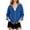 Blue, variant on Womens Fall Trendy Cardigan Denim Patchwork Knit Long Sleeve Jacket Hooded Button Down Loose Outerwear