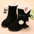 thumbnail image 6 of LYHao Winter Kids Boots With Bow For Girls Cozy Warm Boots For Everyday Play And Easy On/Off Comfort ,Girls Boots Sizes 6 Black(12-12.5 Years), 6 of 6
