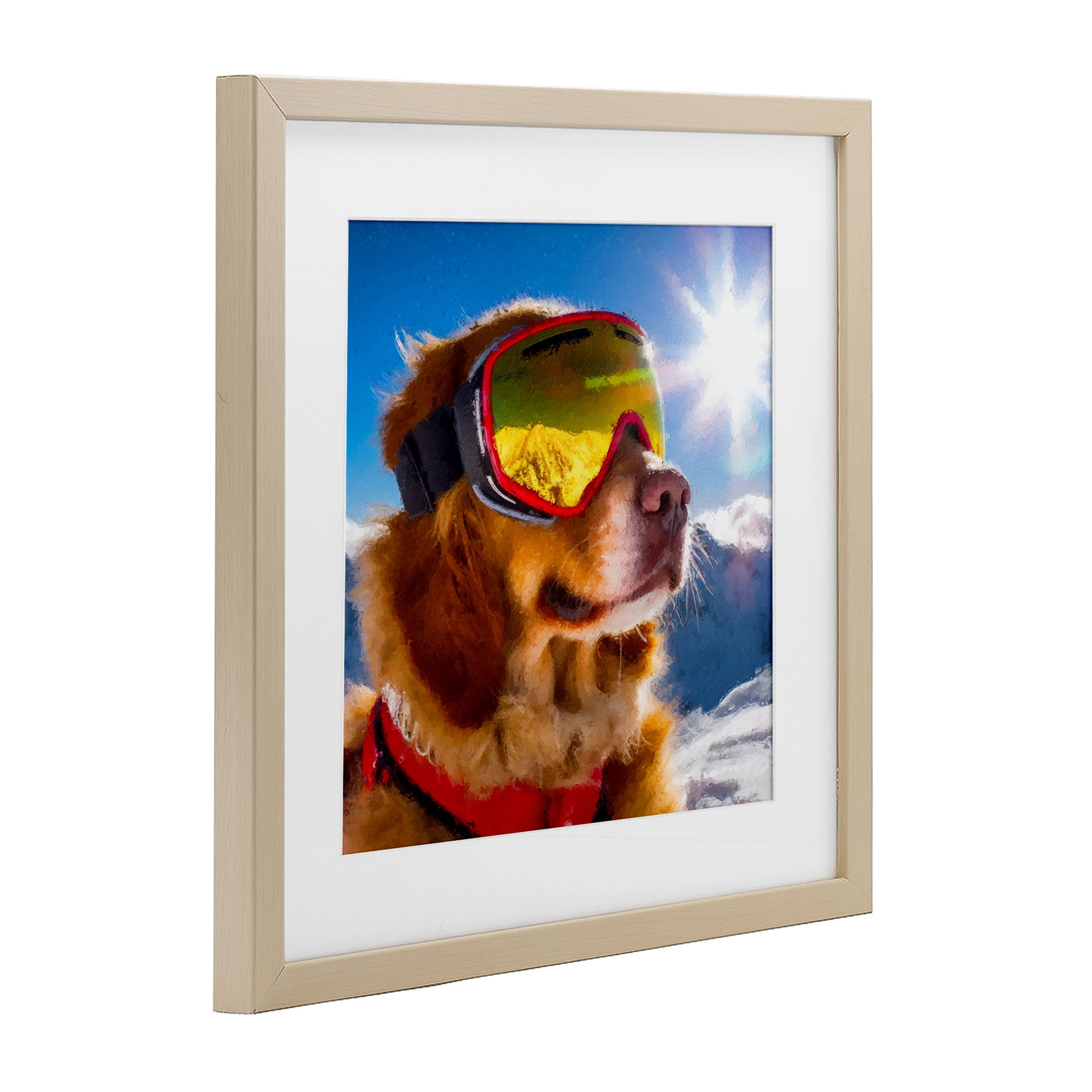 Stupell Industries Ski Goggles Retriever Birch Framed Print Under Glass, design by Sean Parnell