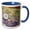 Blue/White, variant on , Papua New Guinea. Village of Vanimo. Colorful Png Money., 15oz Two-tone Blue Mug