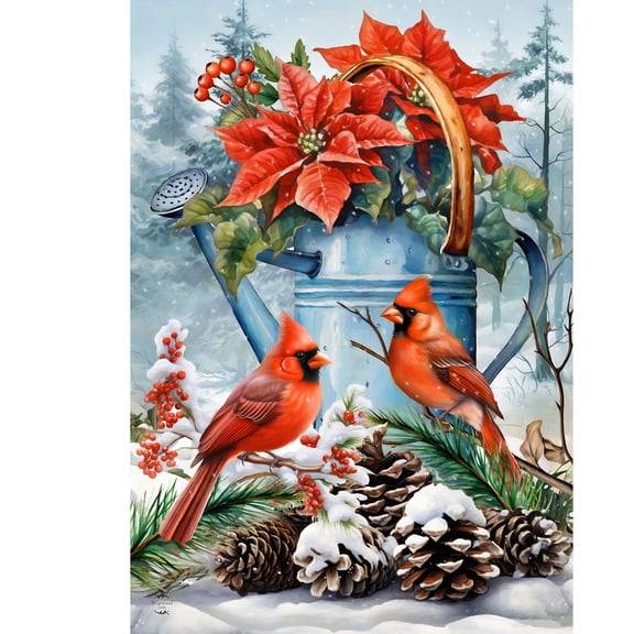 Briarwood Lane Winter House Flag 40x28 For Outdoor Winter Watering Can For Winter House Flag