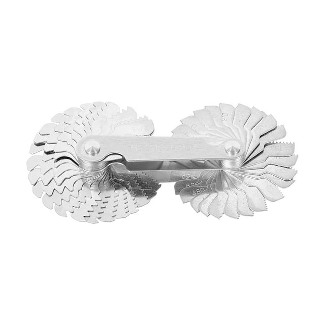 Unique Bargains Thread Gauge Pitch Cutting Gages Measuring Tool 52pcs Metric 60° Whitworth 55°