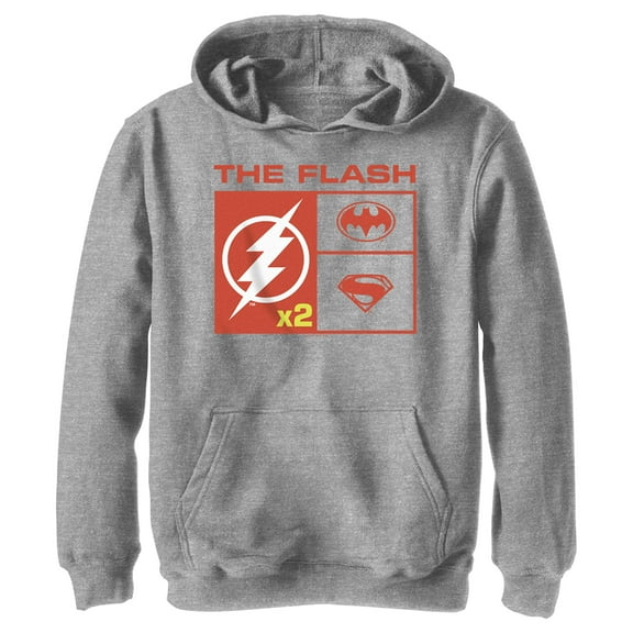 Boy's The Flash Team Icons  Pull Over Hoodie Athletic Heather Small