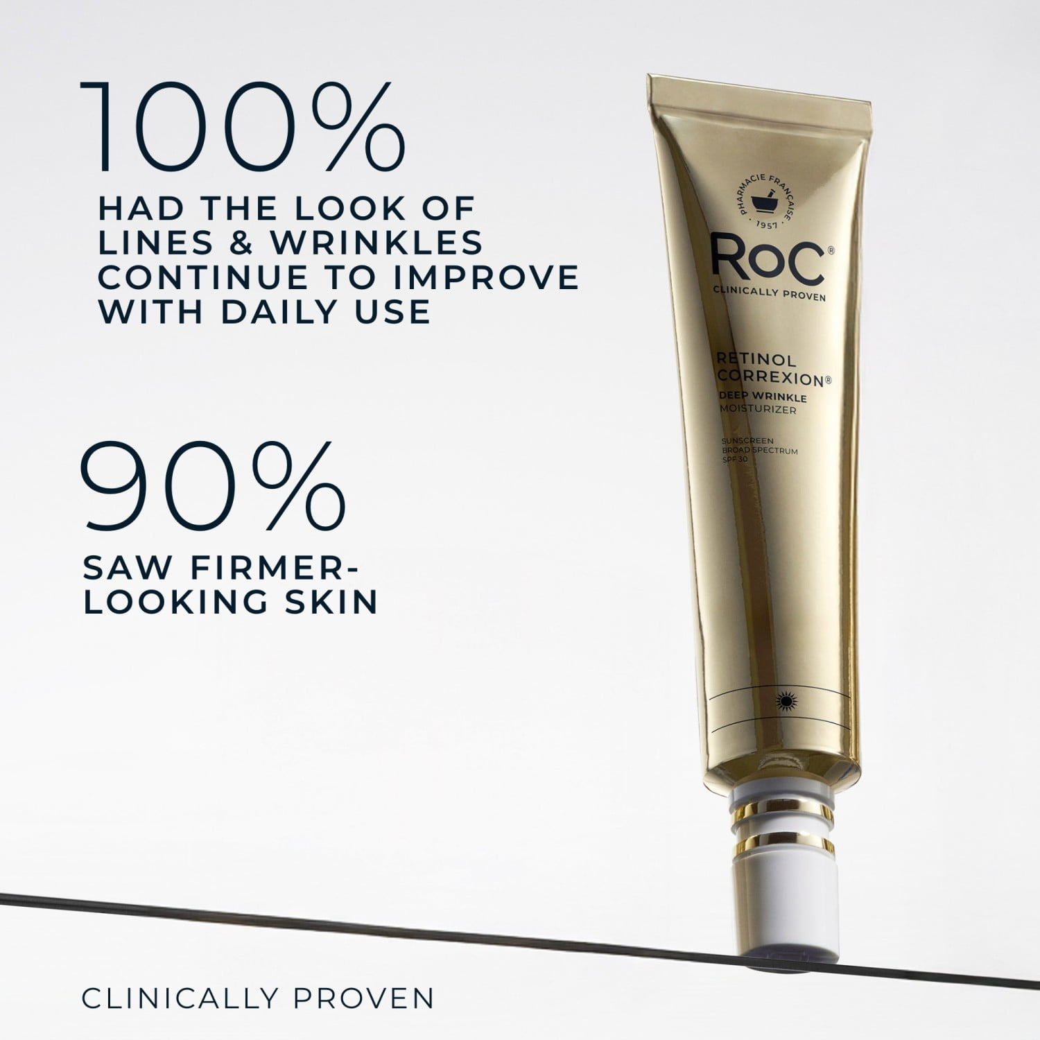 RoC Retinol Correxion Deep Wrinkle Face Moisturizer with SPF 30, for Fine Lines, Dark Spots, 1oz