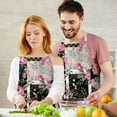 thumbnail image 3 of Pioneer Flower Floral Print Pattern Apron-Garden Aprons for Women with Pockets-Cotton Linen Waterproof Kitchen Cooking Gardening Aprons Adjustable for Kitchen,Cooking,BBQ and Salon 33x27 Inch, 3 of 7