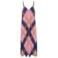 thumbnail image 6 of Pink And Purple Plaid Pattern Sleeveless Dress Women's Evening Dress Womans Clothing, 6 of 9