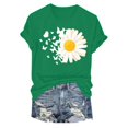 thumbnail image 5 of felwors Plus Size Graphic Tees Women Cute Dandelion Short Sleeve T-Shirt Crewneck Ladies Tee Tops (Green, S), 5 of 7