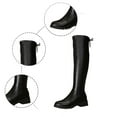 thumbnail image 6 of Gyexs Knee High Boots for Women Platform Thigh High Pull on Booties Chunky Heel Round Toe Long Boots Fall Winter Shoes #05 Black & Size 8.5, 6 of 9