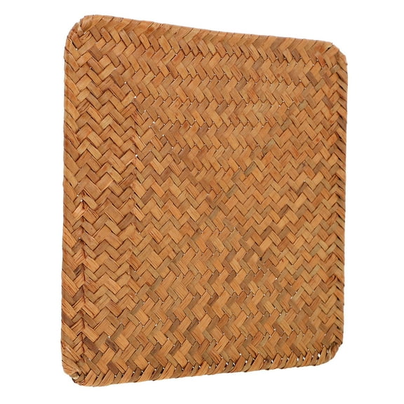 AURARMLET Orange Seagrass Placemat Retro Woven Heat Resistant Non Slip Drink Mug Pad for Kitchen Dining Table