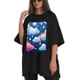 thumbnail image 4 of Plus Size Shirt for Women Black Tops for Women Short Sleeves Shirt for Women Rainbows1 T Shirt Crewneck Shirt for Women 2XL, 4 of 5