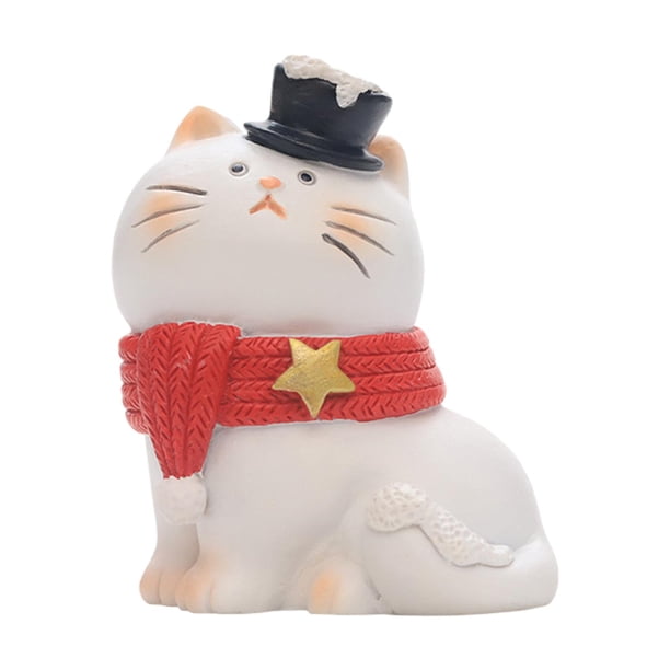Figuras de decoración navideña de dibujos animados para decoración de estanterías navideñas de interior y hogar Gato