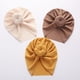 thumbnail image 1 of Children Accessories Newborn Toddler Kids Baby Boy Girl Turban Cotton Beanie Hat Winter Warm Soft Cap Solid Knot Soft WrapBeige He Qiyong unisex, 1 of 1