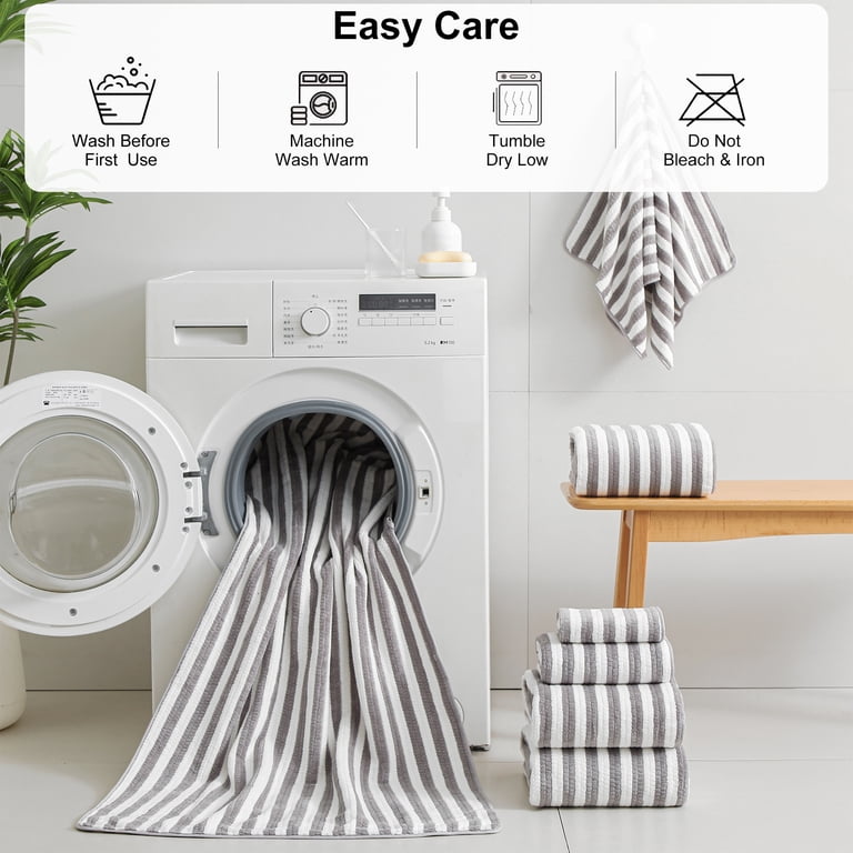 Jessy Home 6-Piece Light Gray Bath Towel Set photo 6