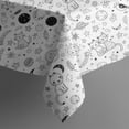 thumbnail image 5 of White Black Cat Planet Star Moon Pattern Square Tablecloth,Waterproof Square Table Cover,Wipeable Spillproof Washable Table Cover for Home Kitchen Party Decor 42"X42"(107x107cm), 5 of 6