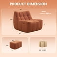 thumbnail image 6 of NBLDGT Comfy Lounge Chair with Ottoman, Cozy Bean Bag Chair with High-Rebound Memory Foam, Single Seat Lazy Sofa Couch for Bedroom, Living Room, Office (Orange), 6 of 10