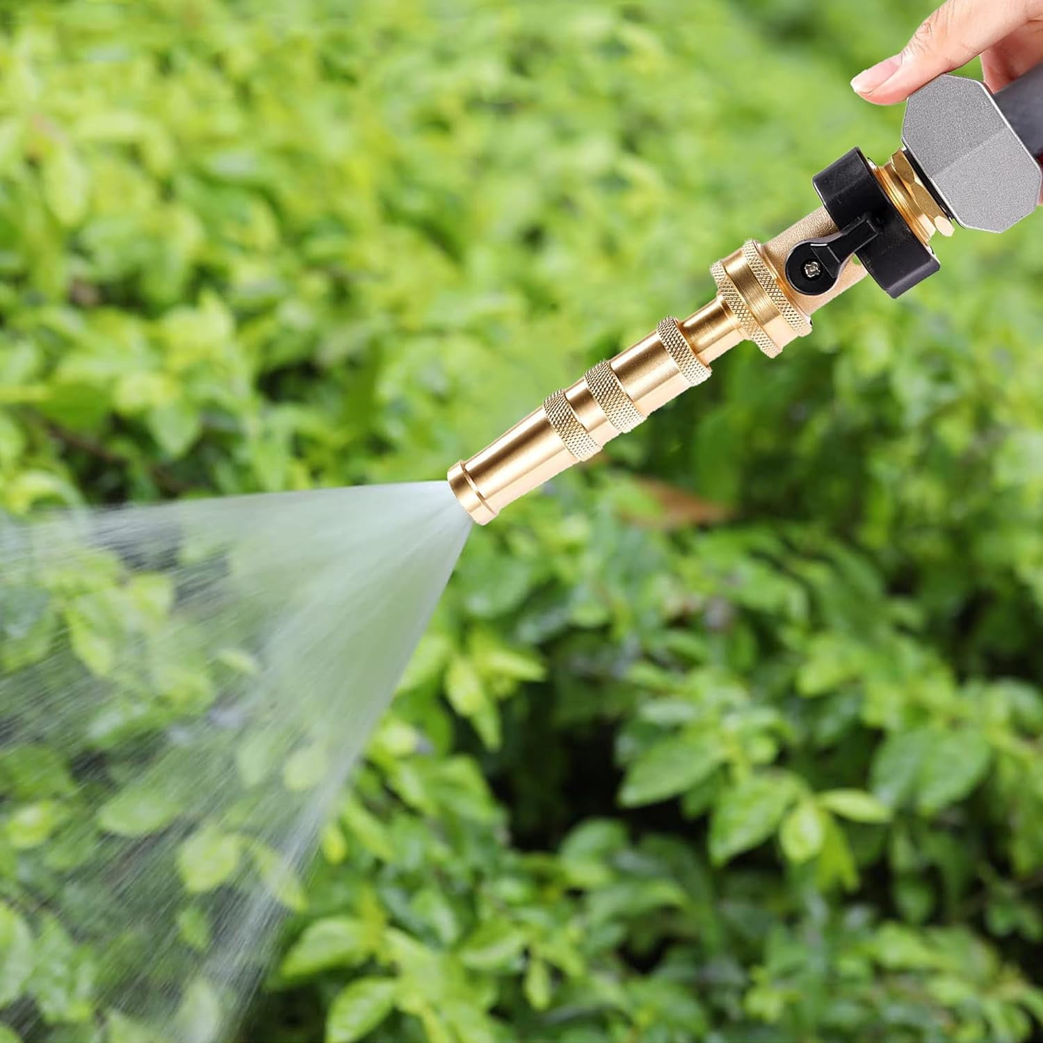 Garden Hose Quick Connect Aluminum Fitting Solid Brass Twist Jet Sweeper Nozzle Bundle