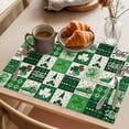 thumbnail image 3 of St. Patrick's Day Placemats Set&nbsp;of&nbsp;2 Vintage Green Truck Lucky Shamrocks Gnome Green Plaid Heat Insulation Washable Place Mats, Non-Slip Table Mats for Dining Table Party Kitchen,13x19 Inch, 3 of 9