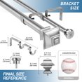 thumbnail image 3 of Urbanest Pila Flat Button 1" 5/8" Double Drapery Curtain Window Rod Set - 84" to 120", Brushed Steel, 3 of 6