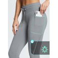 thumbnail image 5 of BALEAF Women's Fleece Lined Winter Petite Leggings Water Resistant Thermal Warm Tights High Waisted Ski Hiking Pants with Pockets 25" Gray L, 5 of 6